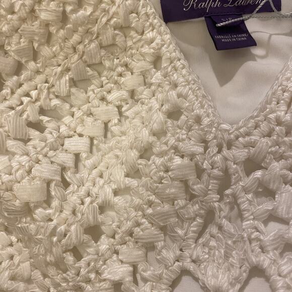 Ralph Lauren Collection Hand Crochet Sleeveless V-Neck Sweater Dress Silk Knit S - Picture 14 of 15